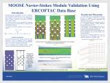 Software validation of the Multiphysics Object-Oriented Simulation Environment (MOOSE) Navier-Stokes module was preformed using the European Research Community On Flow, Turbulence And Combustion (ERCOFTAC) classic collection data base. Validation is the process of checking the accuracy of software systems. Validation efforts consisted of comparing experimental and simulated flow characteristics for ERCOFTAC case 43 and case 80. ERCOFTAC case 43 measured flow behind a square cylinder. Vortex shedding was present for this case. ERCOFTAC case 80 tested flow profiles for heat exchanger geometries. The tested geometries were 36x16 mm staggered, 36x21 mm staggered, and 36x21 mm inline. For ERCOFTAC case 43, the nondimensionalized Strouhal number was calculated based on averaged simulation data. A value of 0.135 was calculated, which was within expected margins. Average velocity difference between simulated and experimental data for case 80 were 6.22%, 4.52%, and 4.04%, respectively. These differences fall within expected margins.